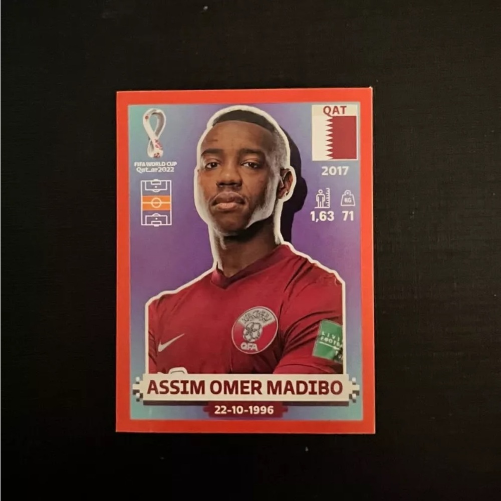 Panini World Cup Qatar 2022 Stickers QAT 14 Assim Omer Madibo RED US/CAN Ed